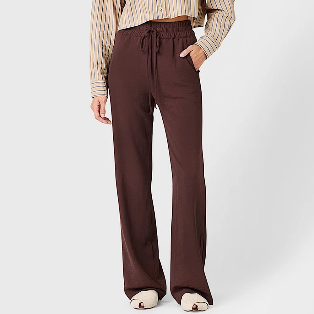 The Lady & The Sailor High Waisted Drawstring Pants Chocolate Air Flow‎ 1 XS-S